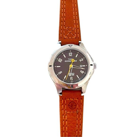 Timex Accessories - Timex Expedition Indiglo Leather Band Watch